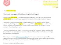 Schools - Appreciation Letter